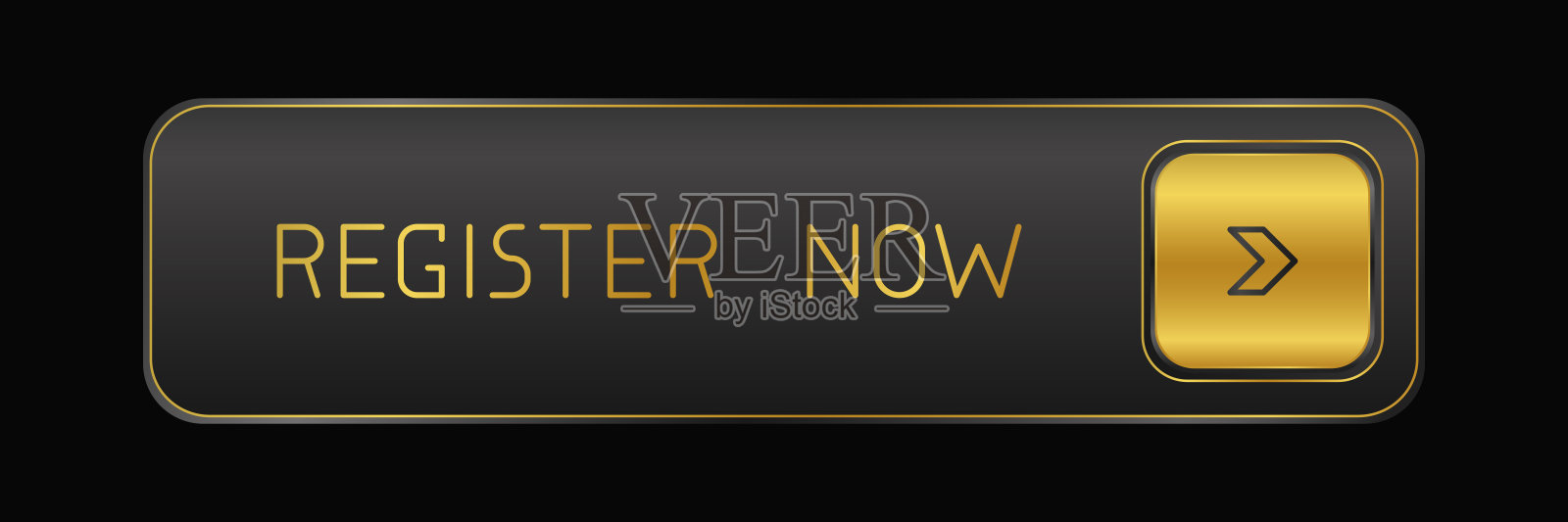 现代金色和黑色圆形闪亮CTA按钮。插画图片素材