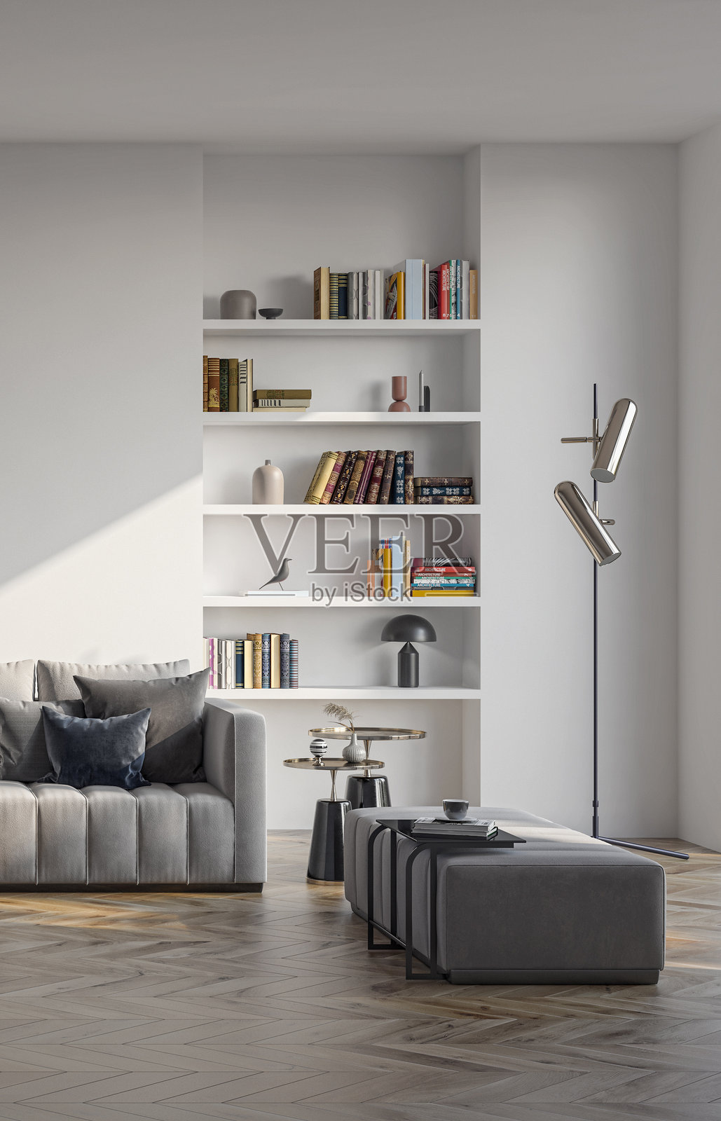 大型奢华现代明亮室内客厅模型插图3D渲染图像照片摄影图片