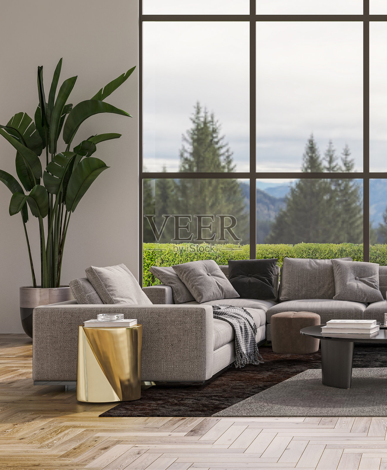 大型奢华现代明亮室内客厅模型插图3D渲染图像照片摄影图片