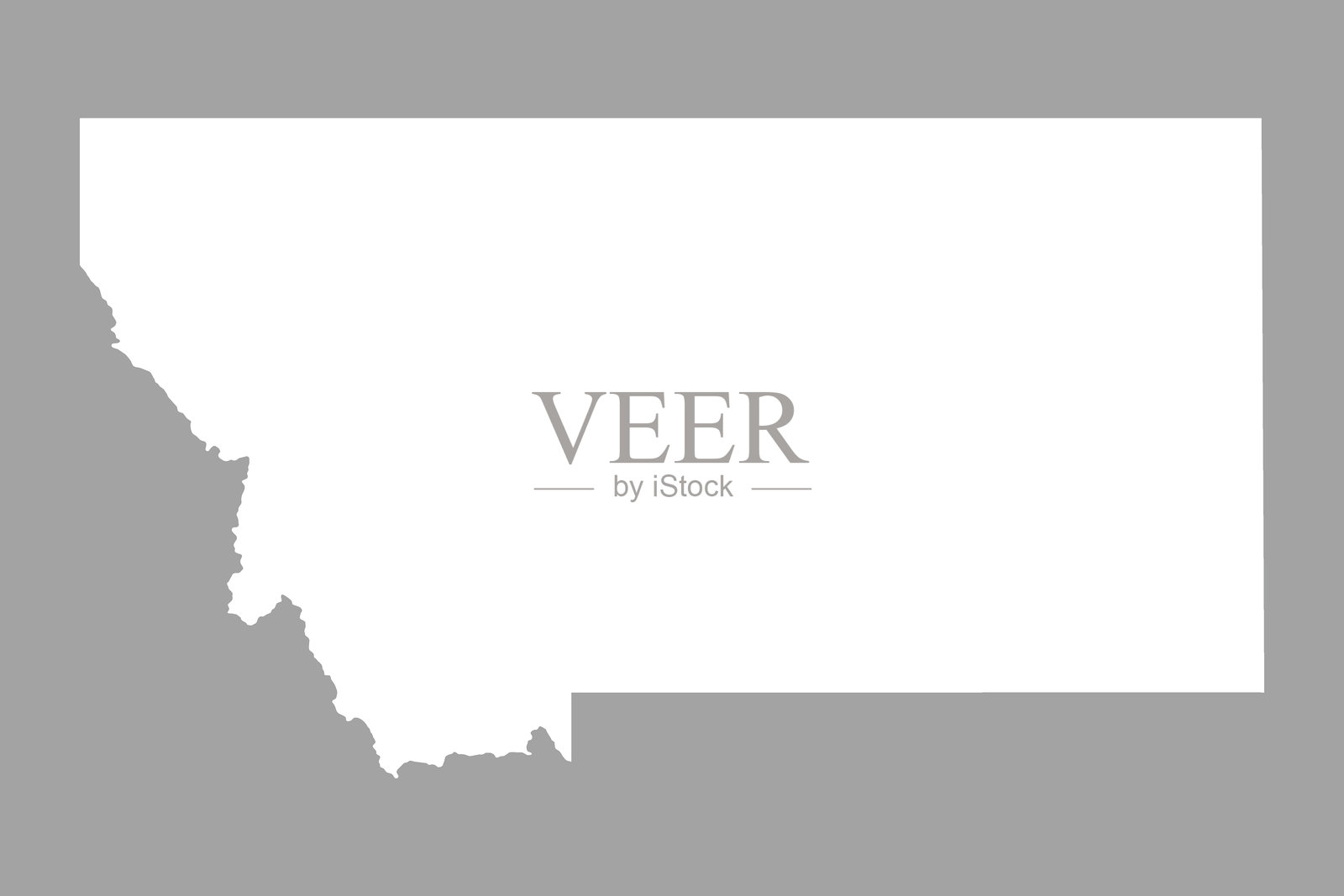 蒙大拿州详细轮廓地图的矢量艺术作品插画图片素材