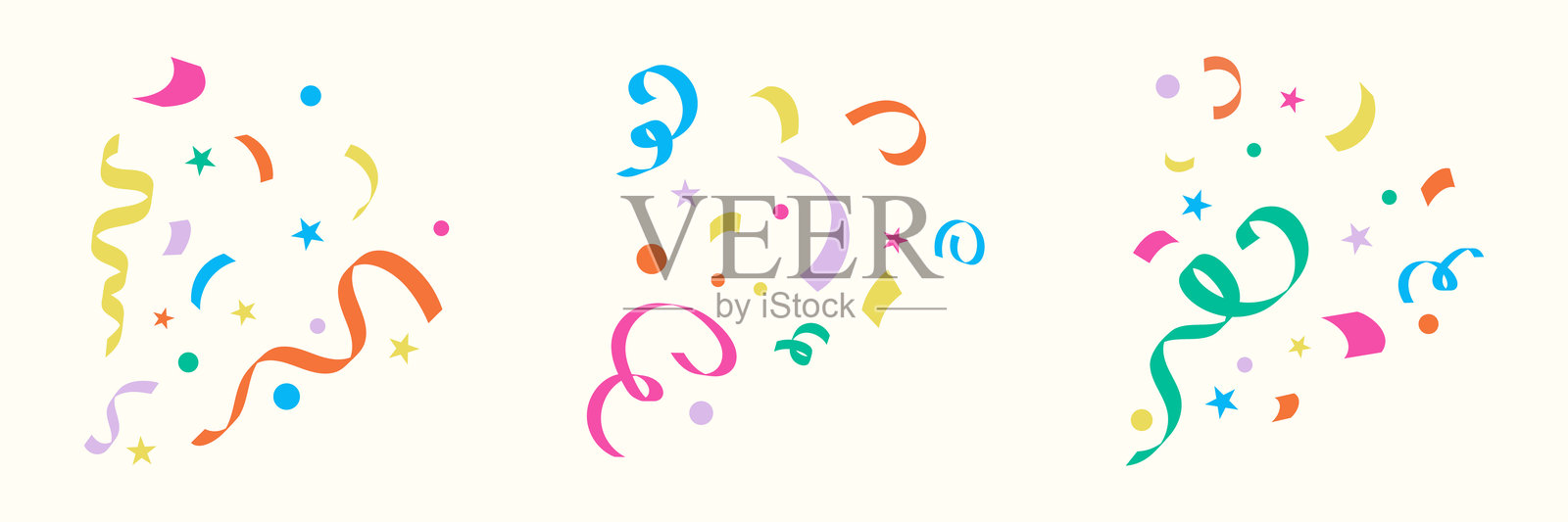 孤立的五彩纸屑爆炸矢量图插画图片素材