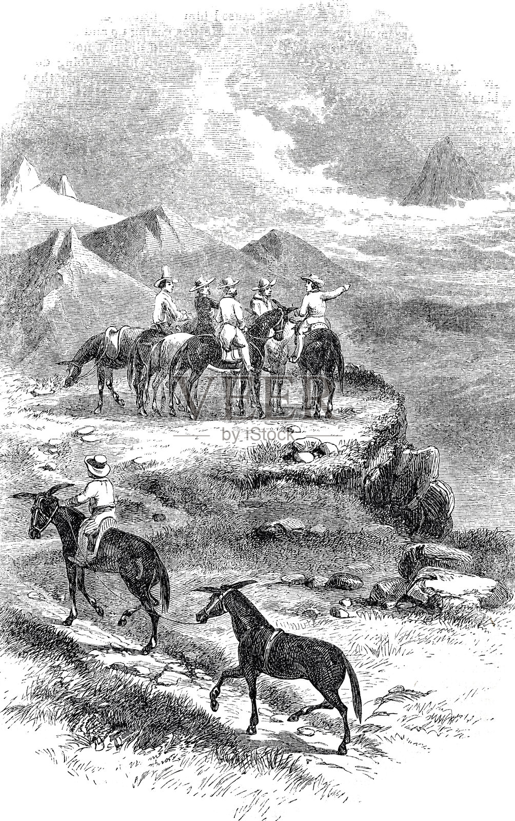 斯特兰的安第斯山脉之旅,乌斯帕拉塔通道插画图片素材