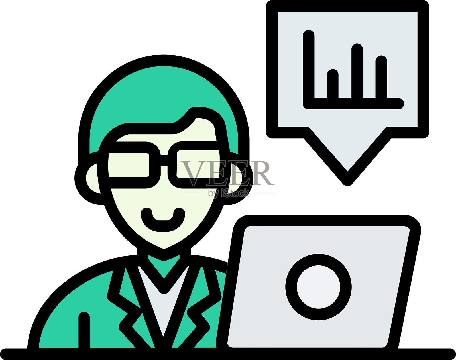 数据分析师新图标设计创意插画图片素材