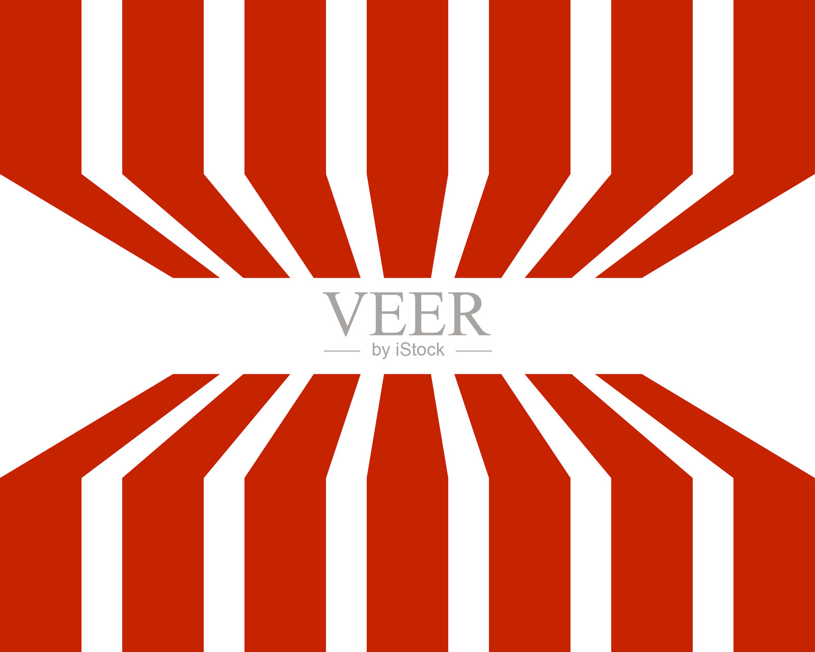 抽象几何图案,鲜艳的红色形状在白色背景上形成对称线条,营造出现代的视觉错觉效果。插画图片素材