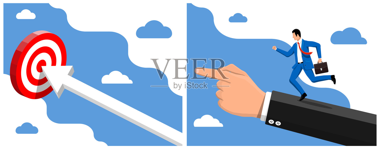 职业发展与商业目标实现插画图片素材