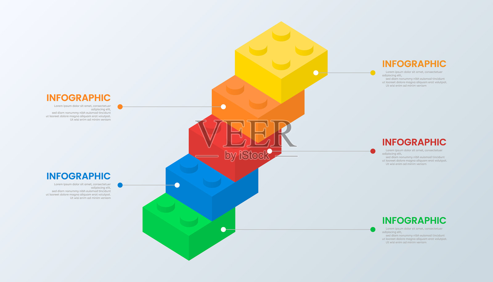 彩色玩具积木信息图模板插画图片素材
