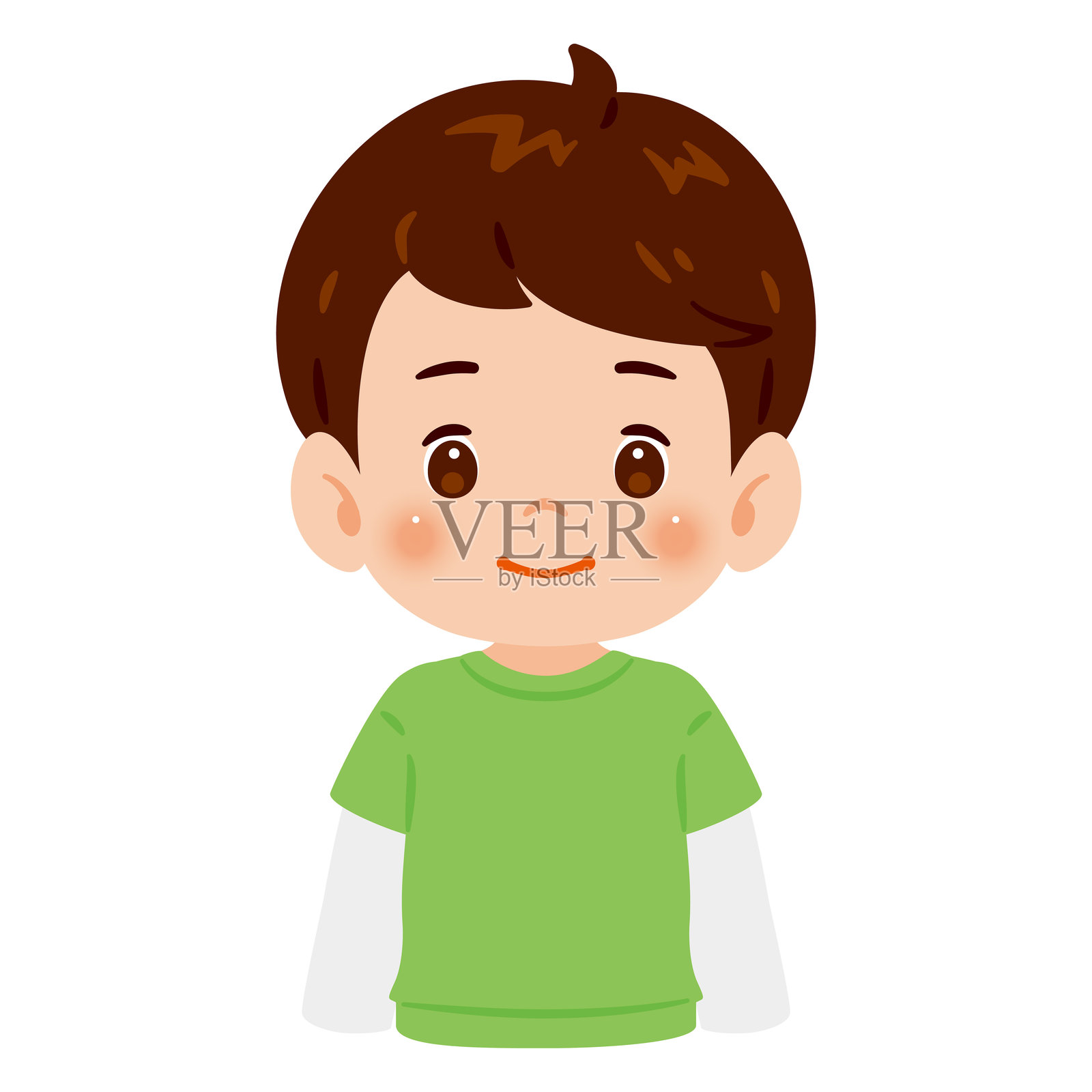 一个男孩上半身的插图插画图片素材