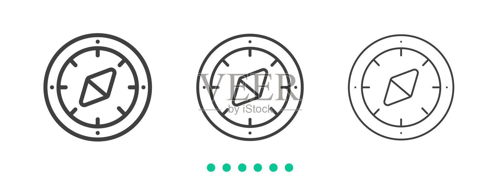 指南针图标。细线图标矢量插画图片素材