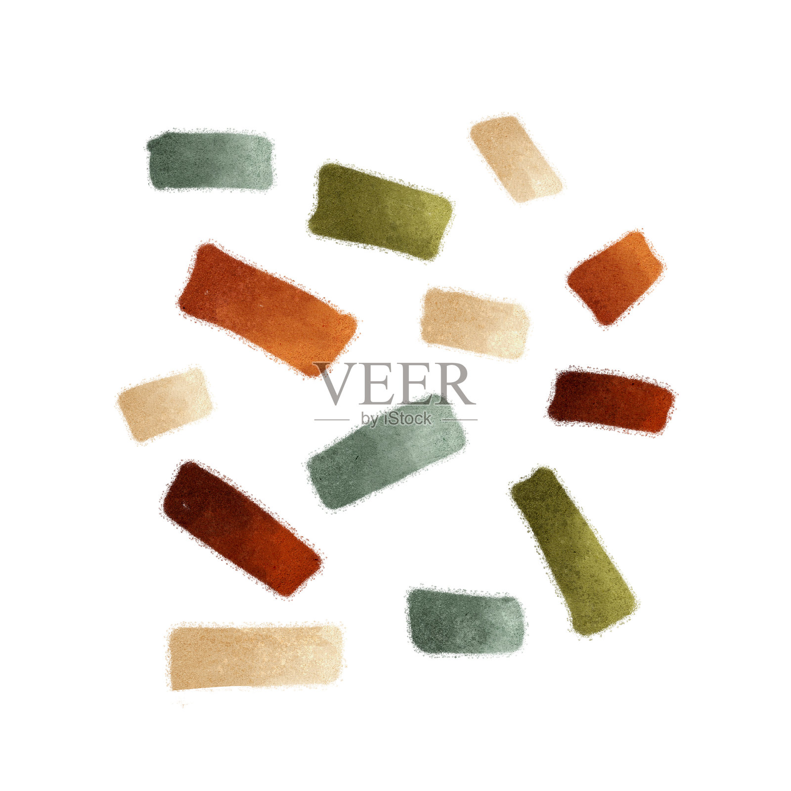 引人注目且色彩丰富的抽象形状集合插画图片素材