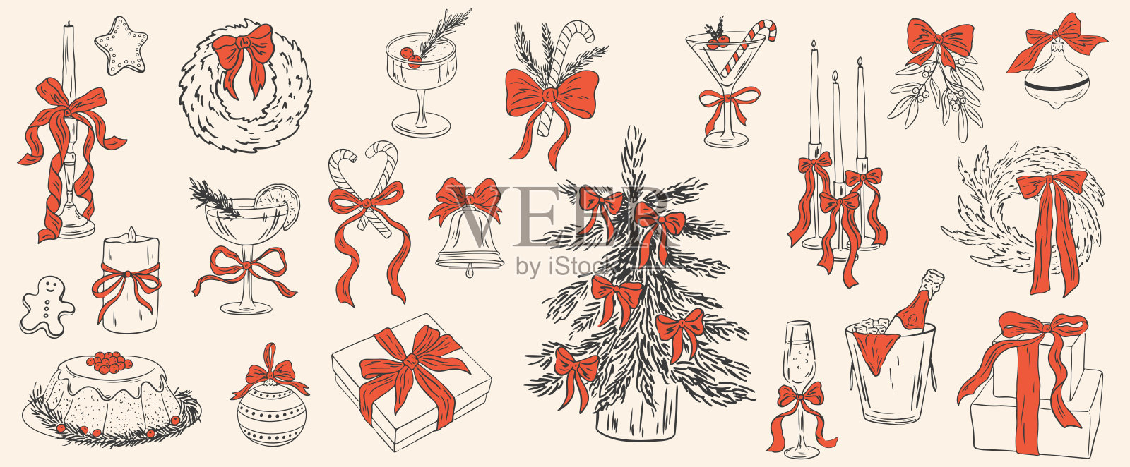 圣诞节套装插画图片素材