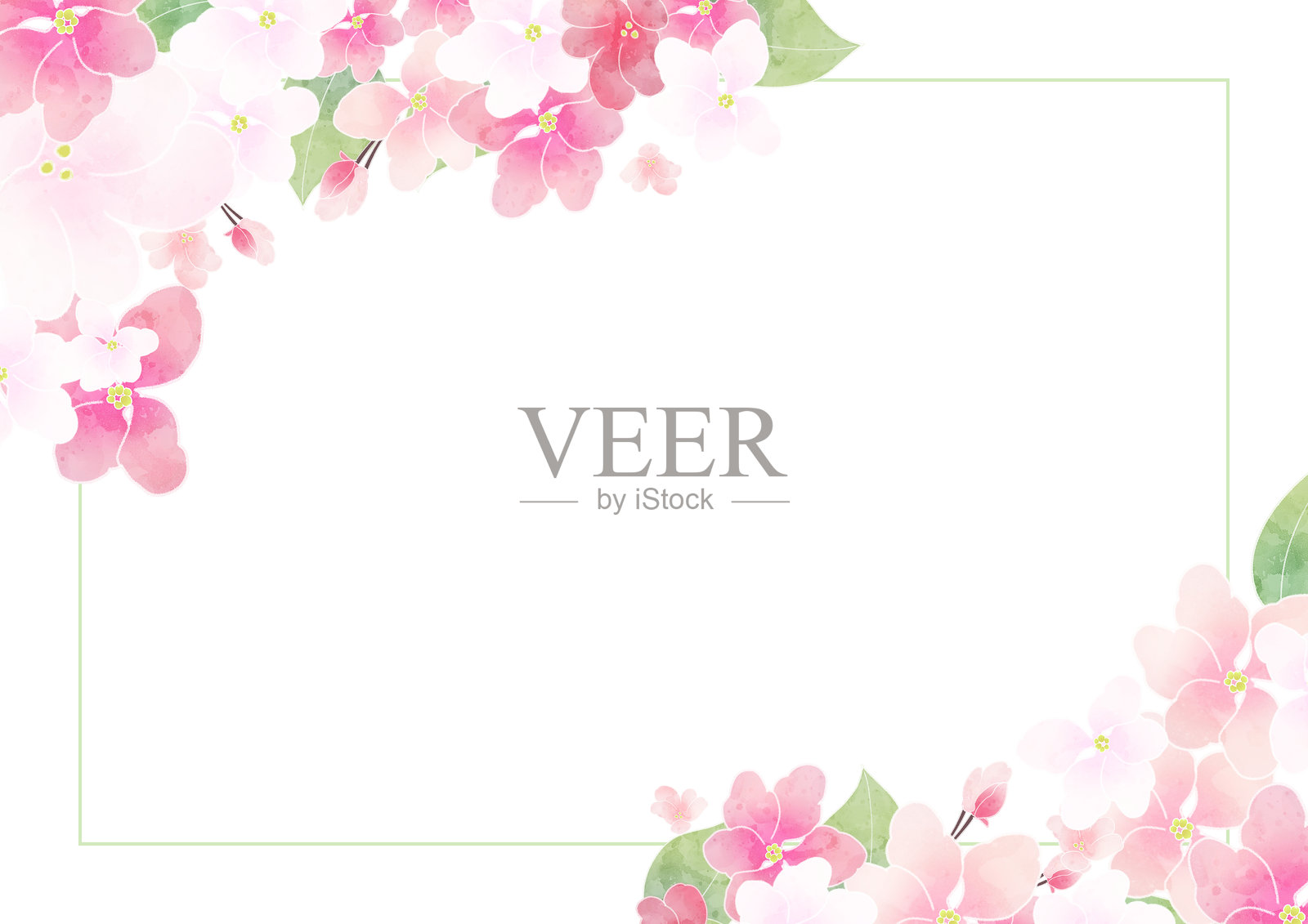 苹果花背景/框架(矢量)插画图片素材