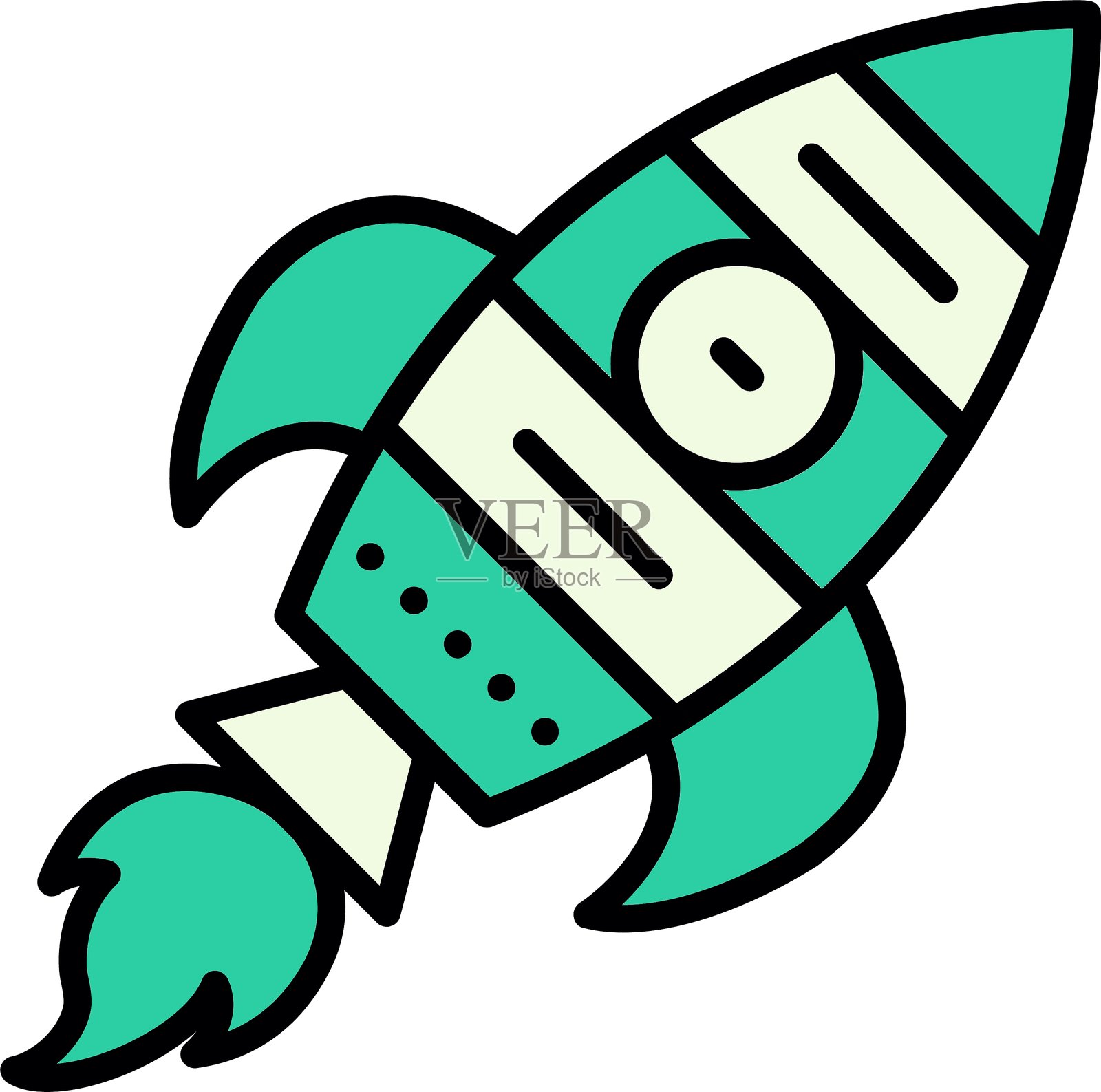 火箭新图标设计创意插画图片素材