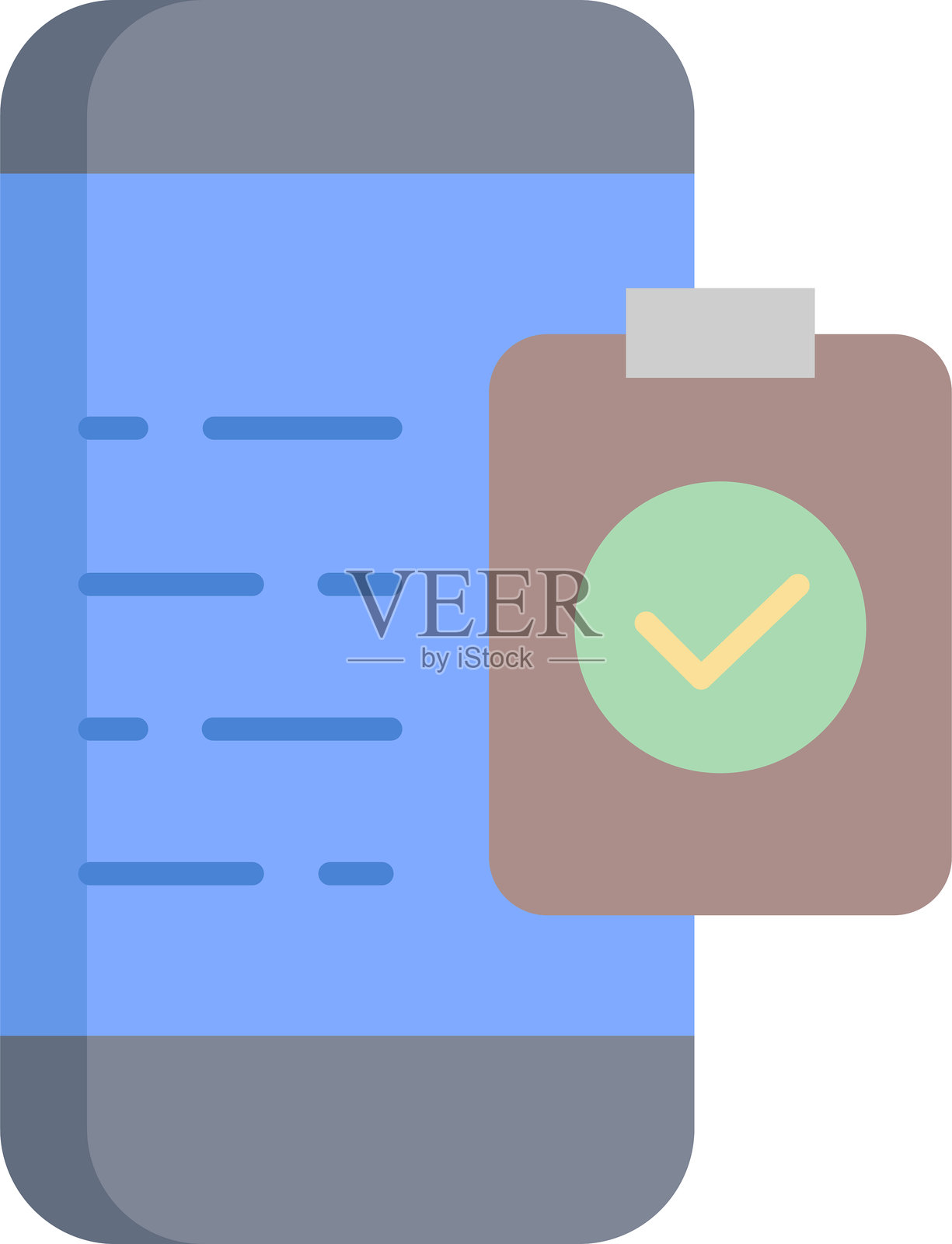 智能手机清单扁平图标设计插画图片素材