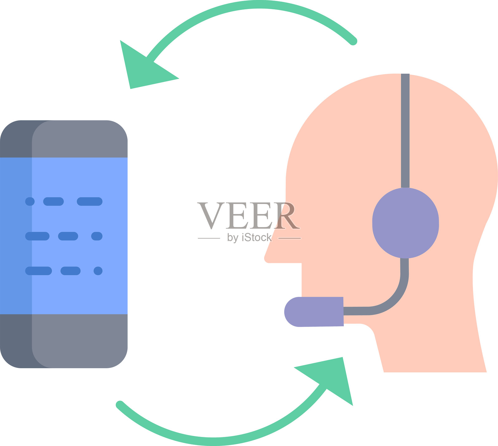 智能手机支持扁平图标设计插画图片素材