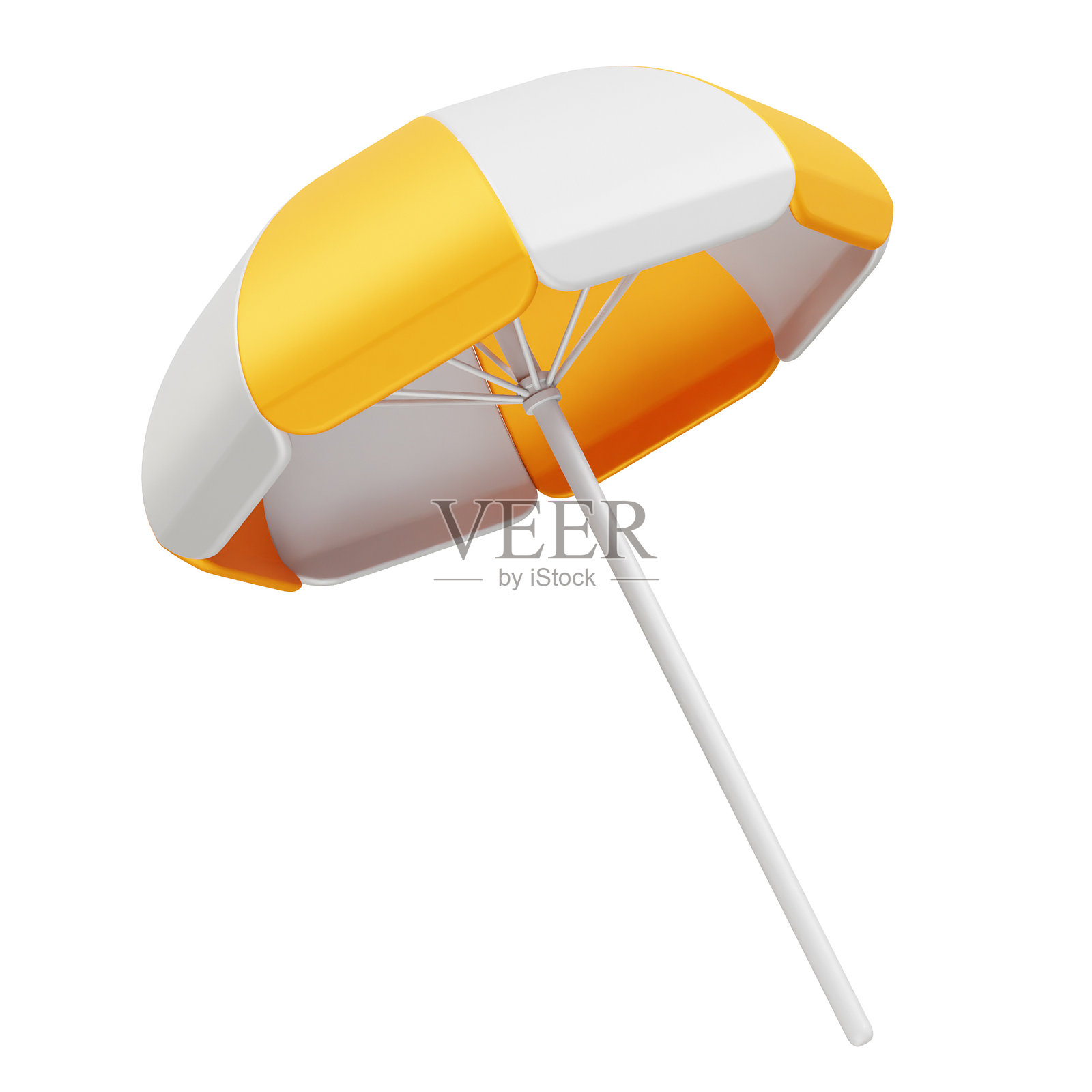 沙滩伞图标 3D 渲染元素照片摄影图片