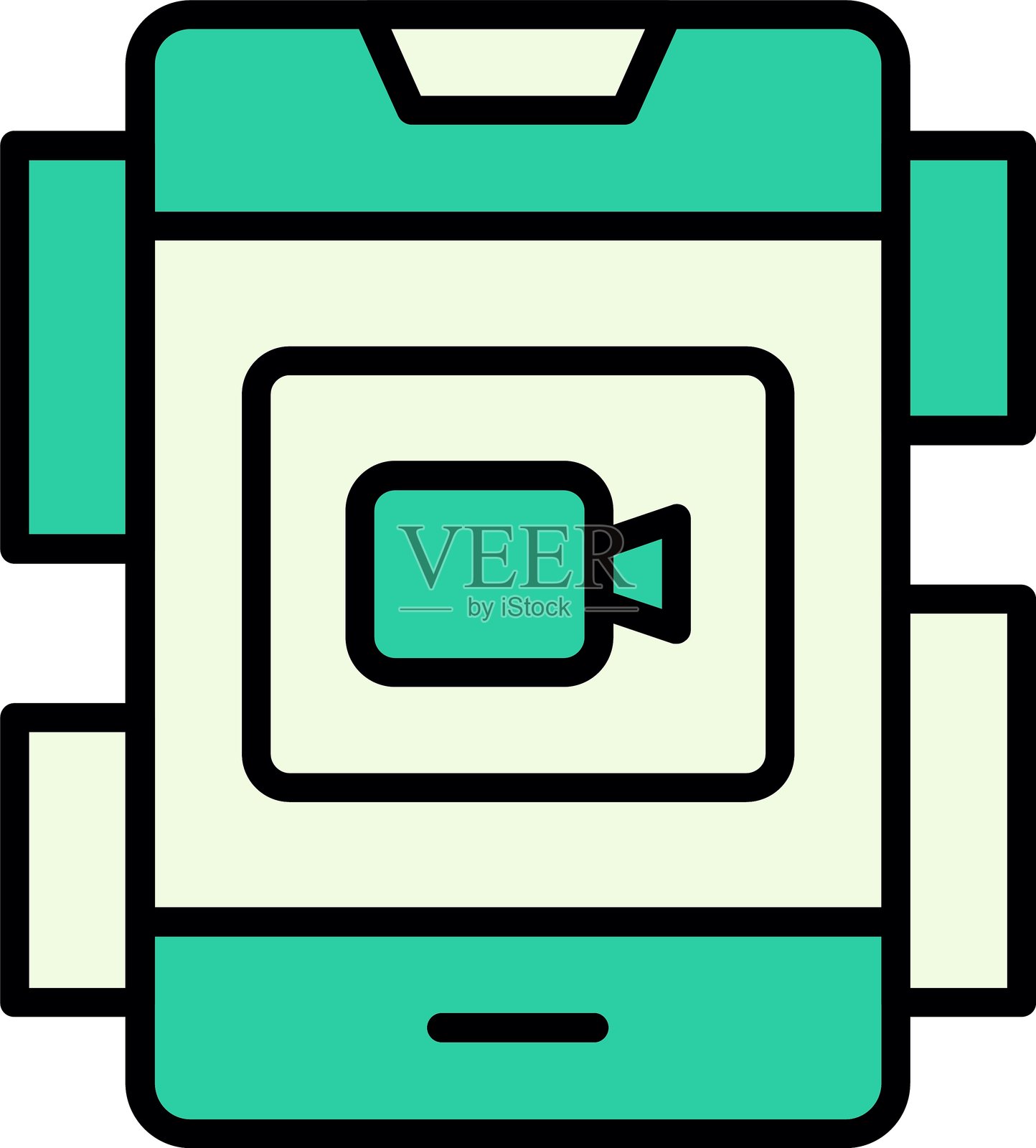 视频通话新图标设计创意插画图片素材