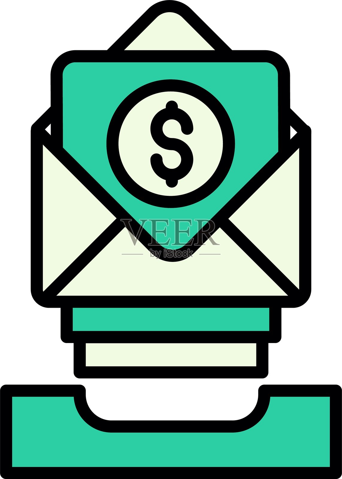 收件箱新图标设计创意插画图片素材