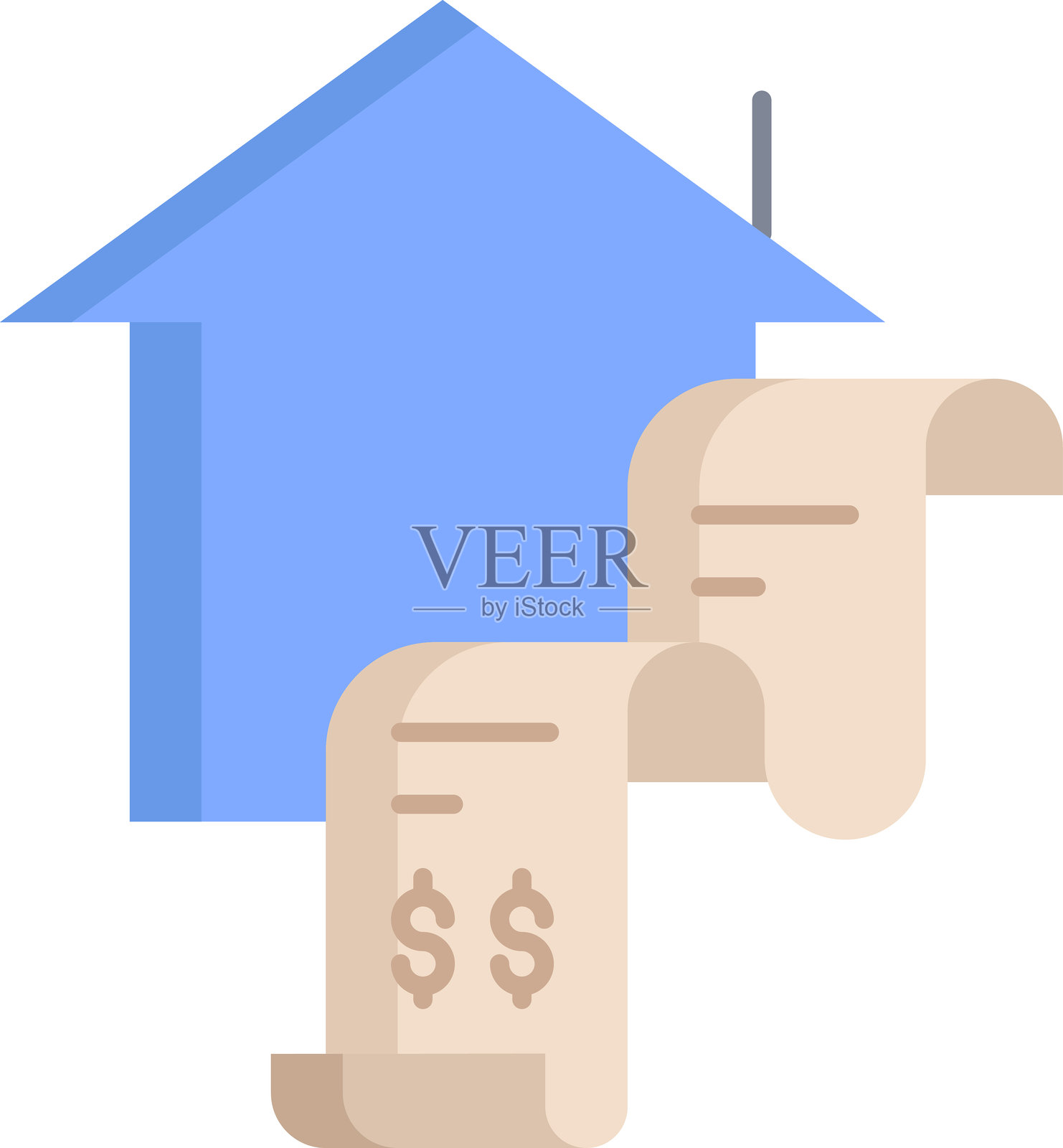 家居账单扁平图标设计插画图片素材