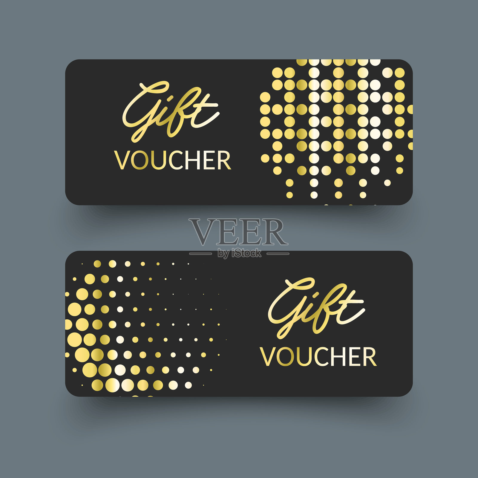 优雅的礼品券或礼品卡,带有金色闪光效果插画图片素材