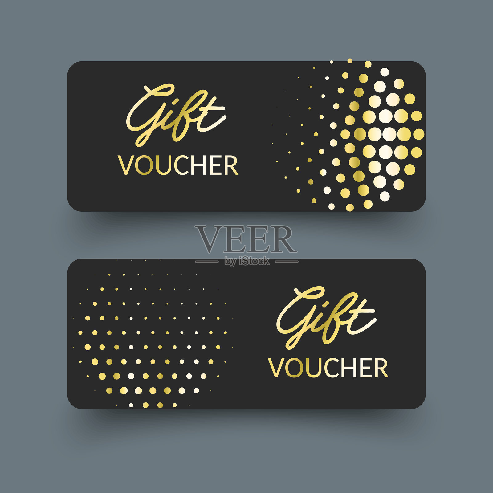 优雅的礼品券或礼品卡,带有金色闪光效果插画图片素材