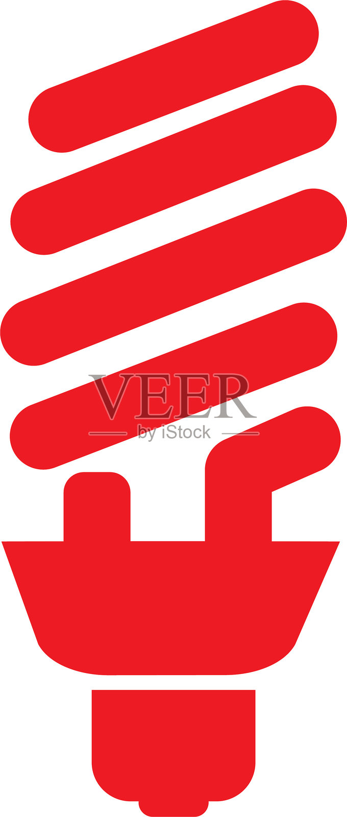 红色节能灯-01插画图片素材