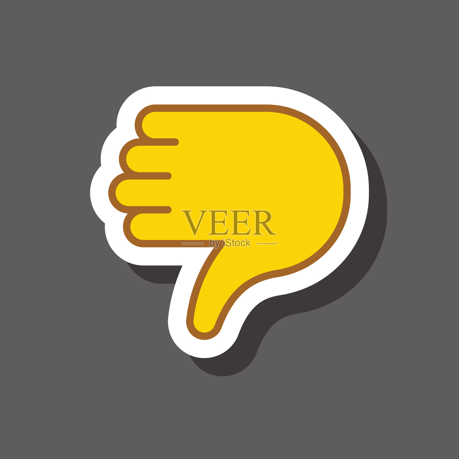 竖起大拇指的手部表情贴纸插画图片素材