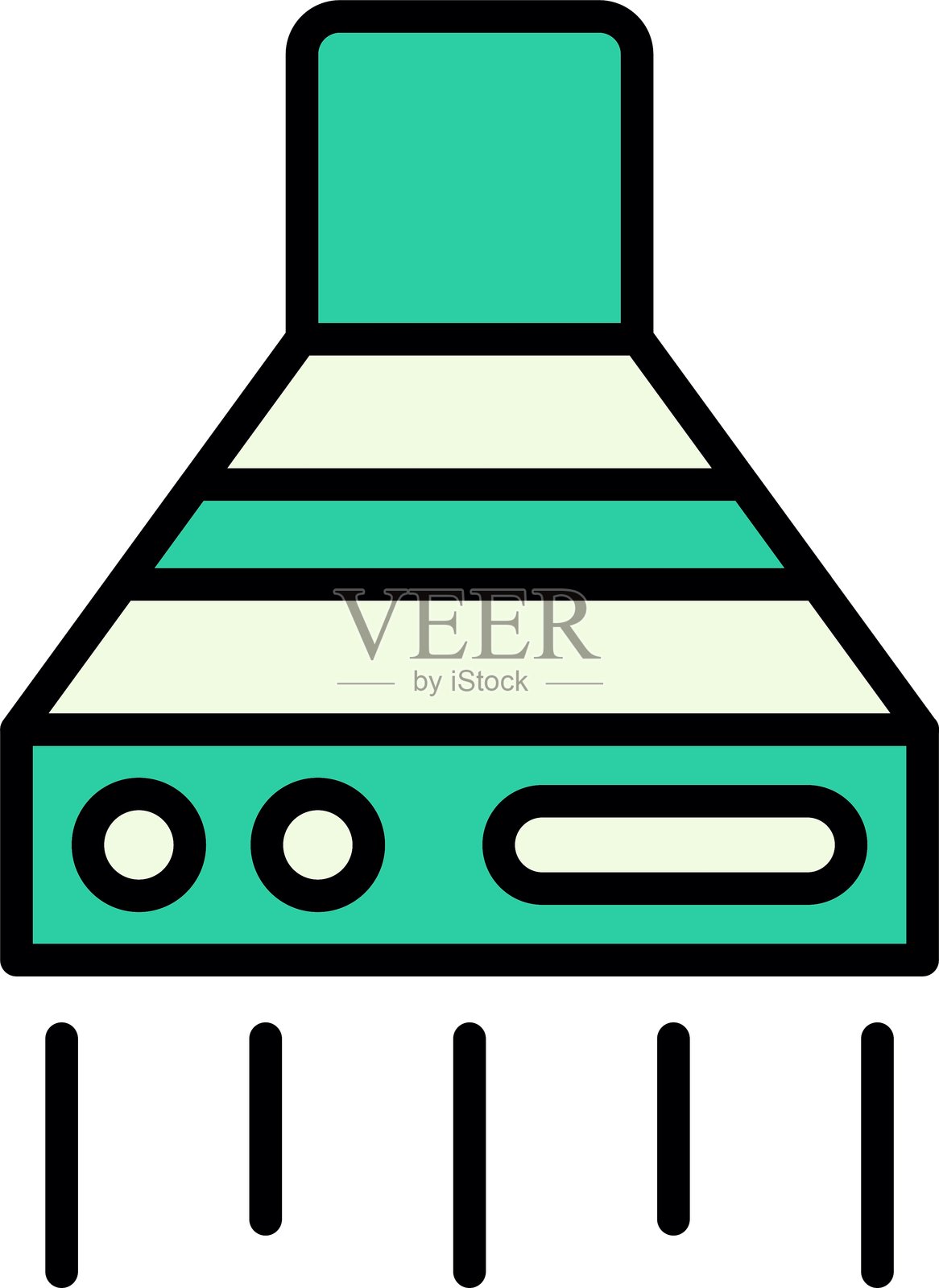 抽油烟机新图标设计创意插画图片素材