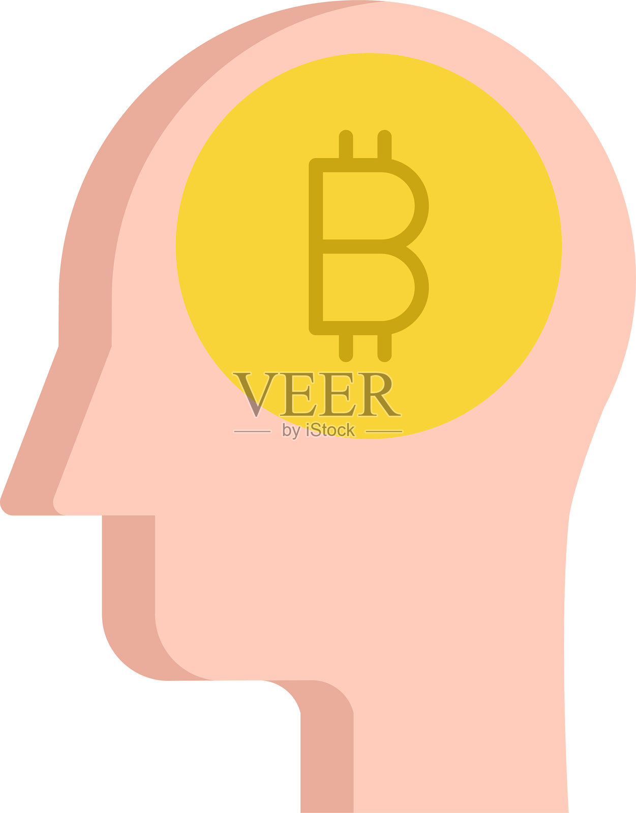 比特币思维扁平图标设计插画图片素材