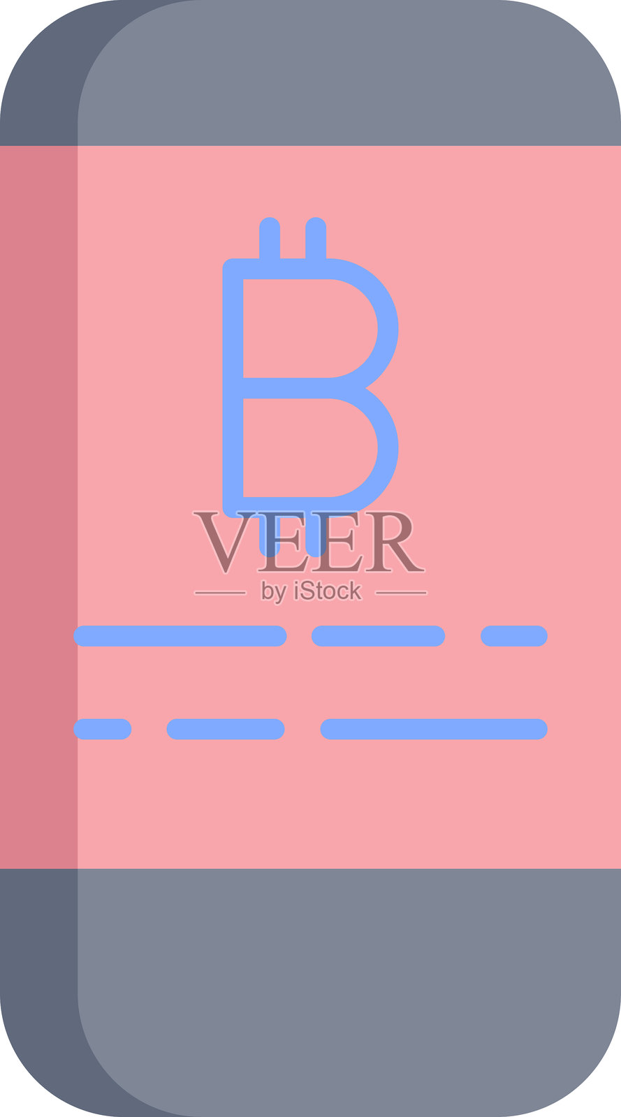 比特币移动扁平图标设计插画图片素材