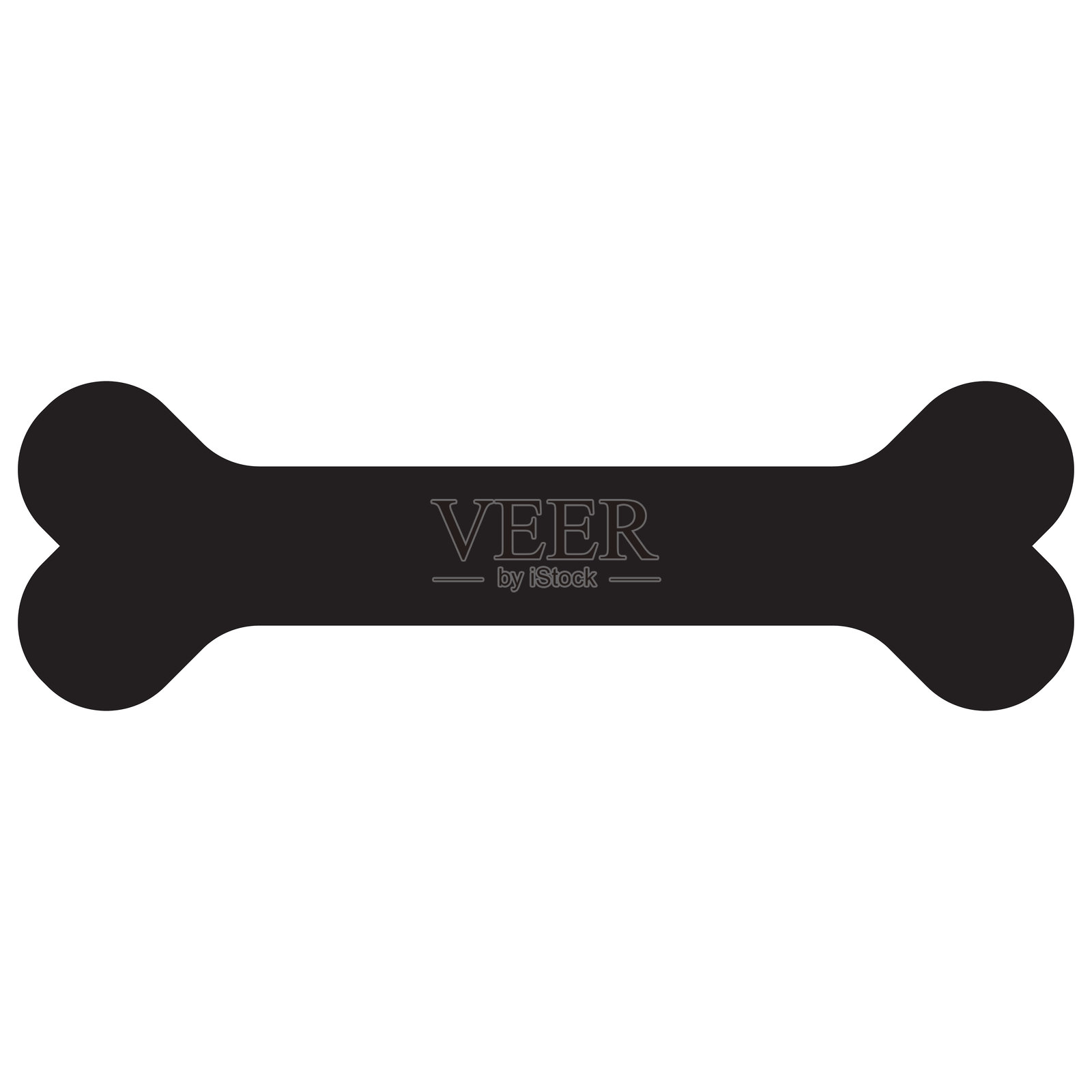 狗骨头图标矢量图,背景为白色插画图片素材