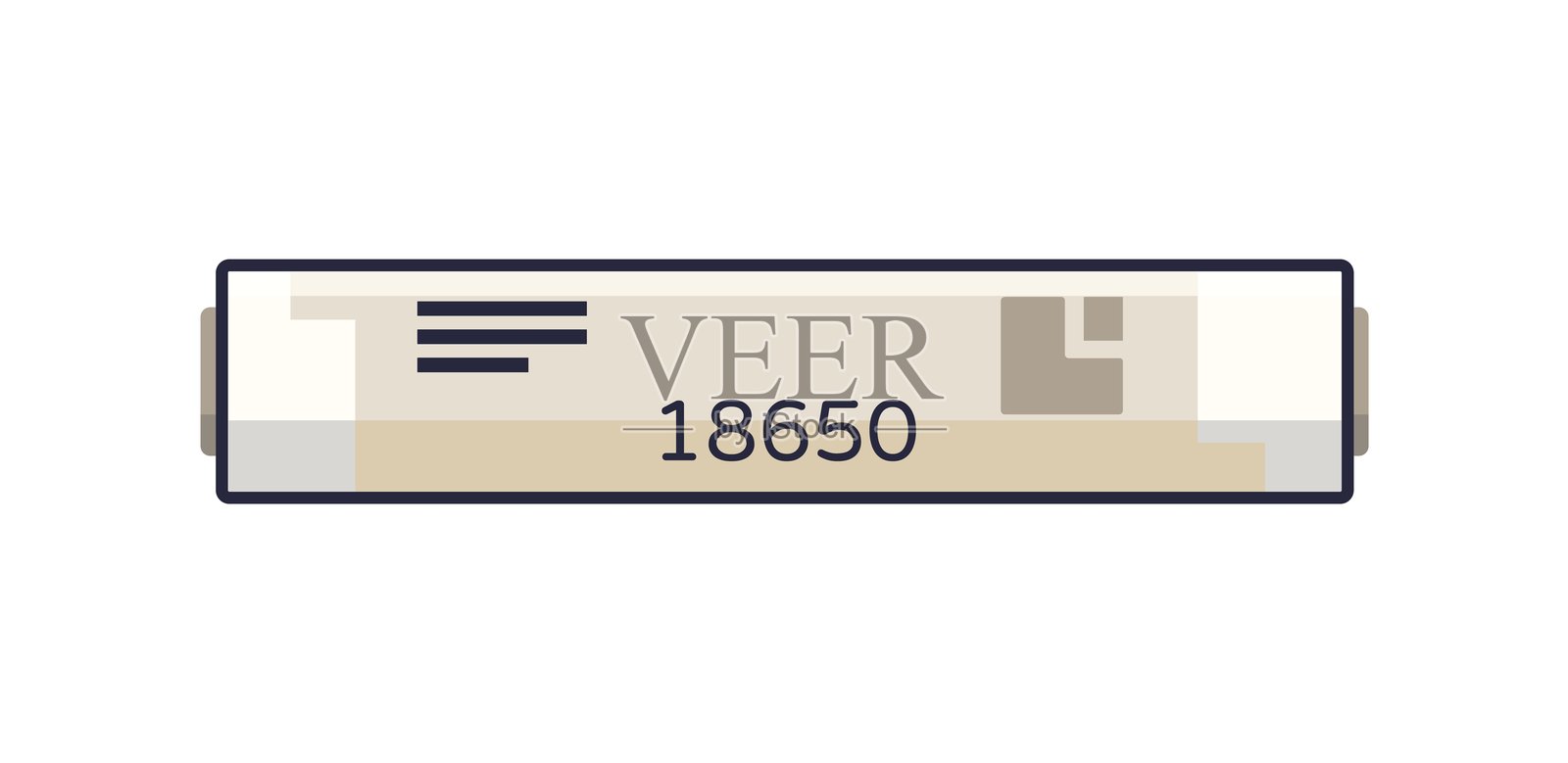 可重复使用的镍蓄电池图标。用于为电子设备充电的可充电锂电池。干碱性电能圆柱电池。白色背景上的扁平孤立矢量插图。插画图片素材