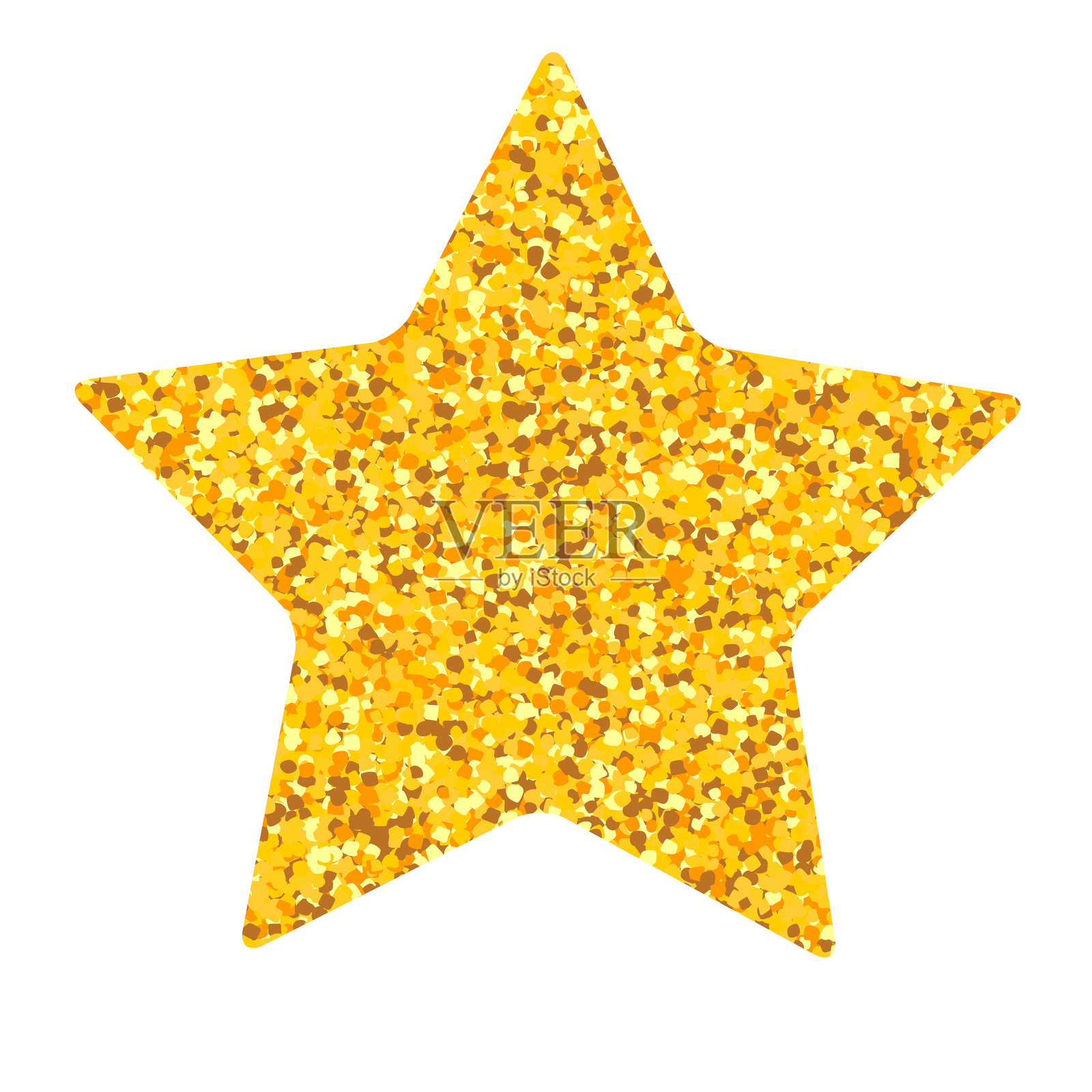 节日可爱的装饰金星,闪亮且有质感插画图片素材