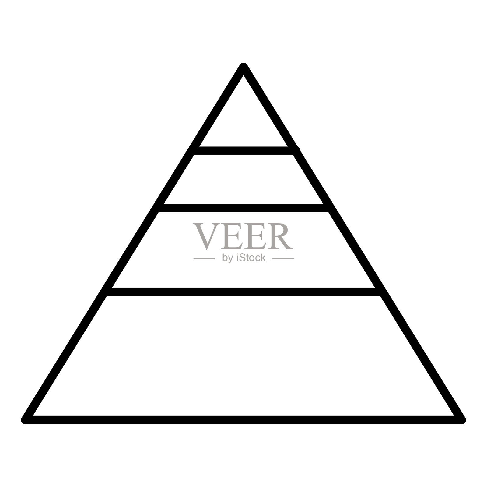 清晰的金字塔图表,用于商业结构、数据分析或战略规划。层级、增长或渐进阶段的可视化表示。插画图片素材