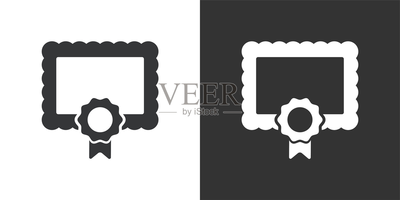 证书图标。实心图形系列图标插画图片素材