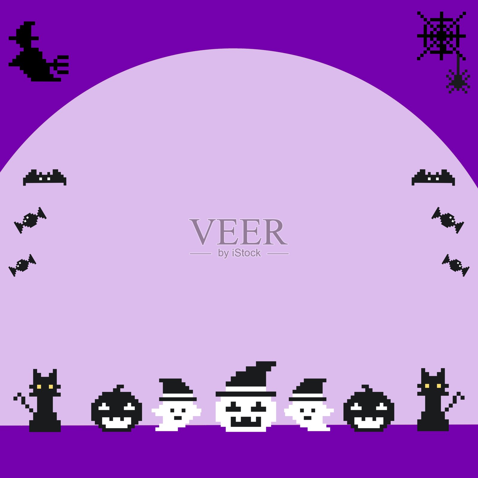 万圣节,像素艺术插图。插画图片素材