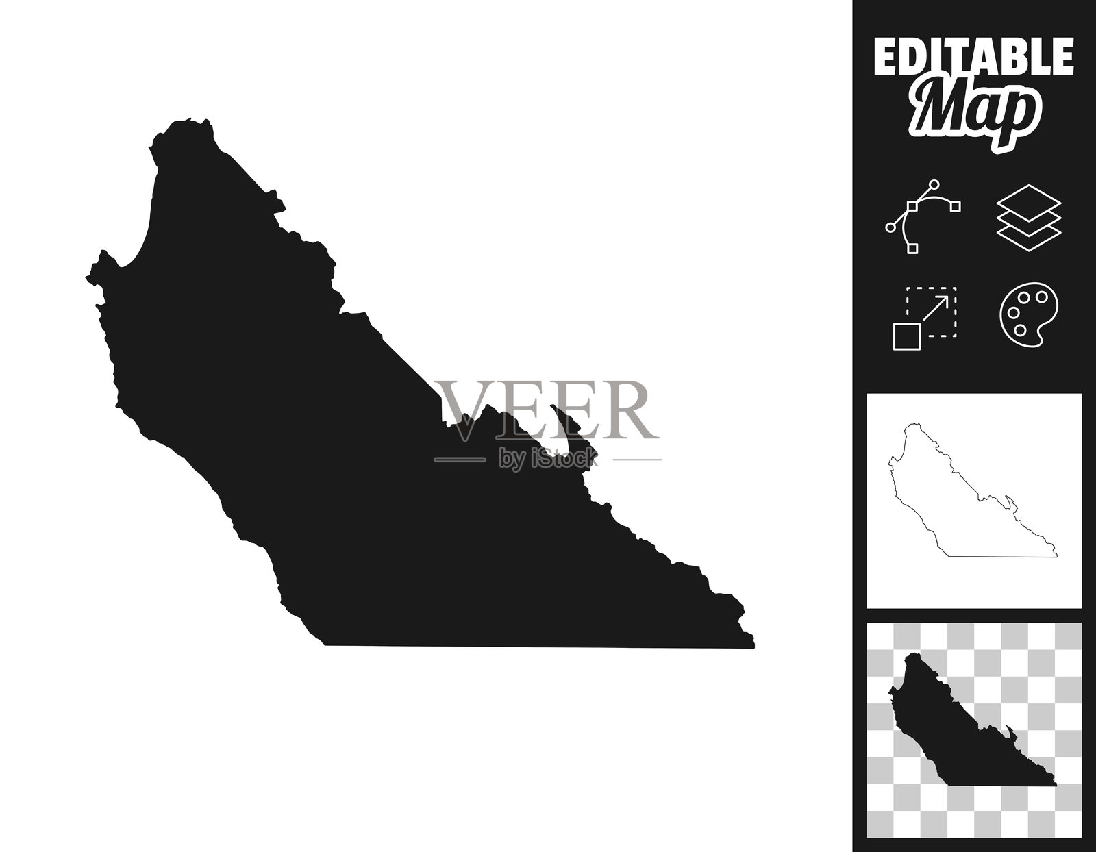 加利福尼亚州蒙特雷县的设计地图。易于编辑。插画图片素材