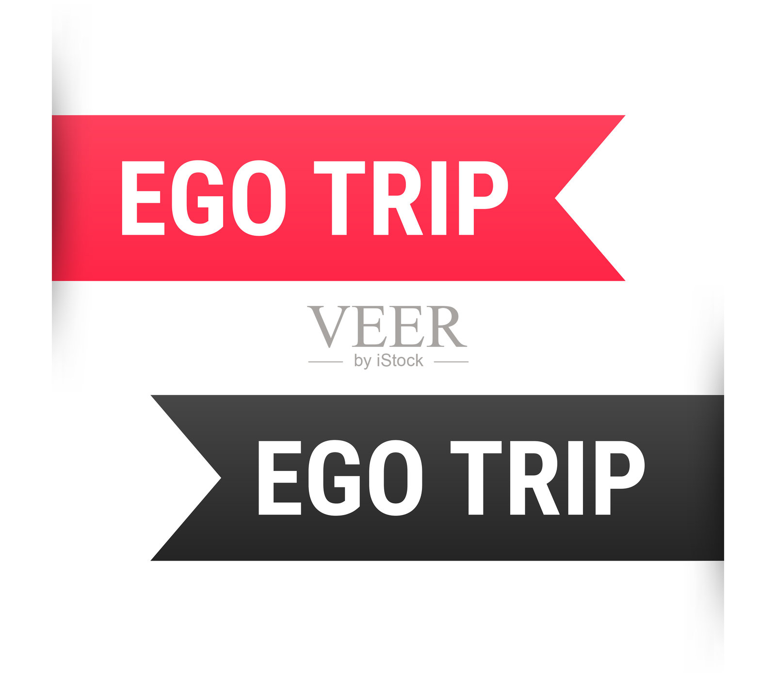 自我之旅 - 白色背景上的横幅、书签、丝带、标签插画图片素材