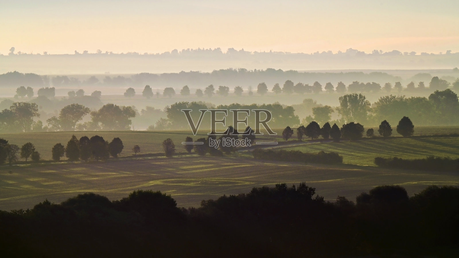 雾气弥漫的斯洛伐克乡村照片摄影图片