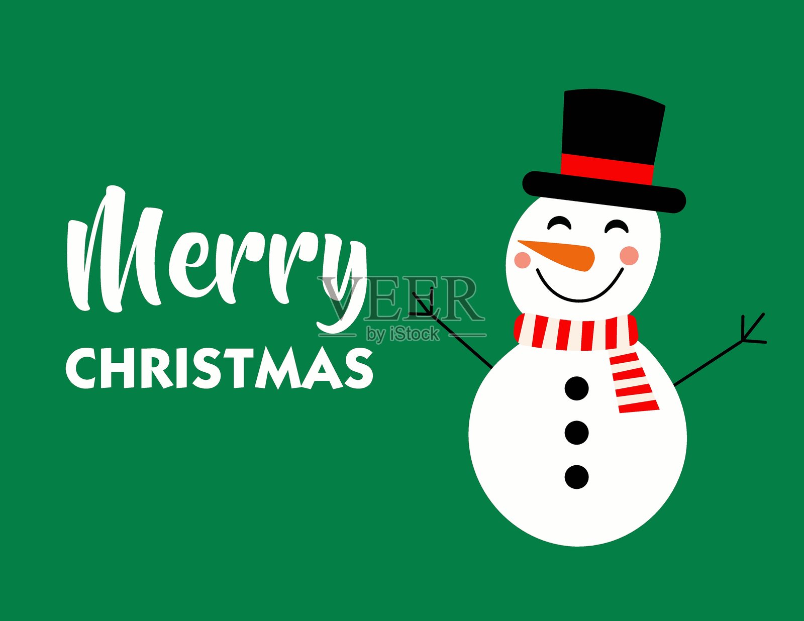 可爱的雪人插画图片素材