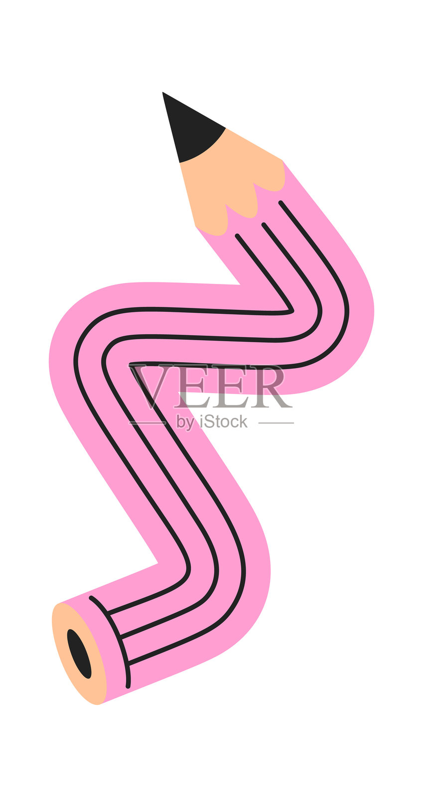 手绘的锯齿形铅笔插画图片素材