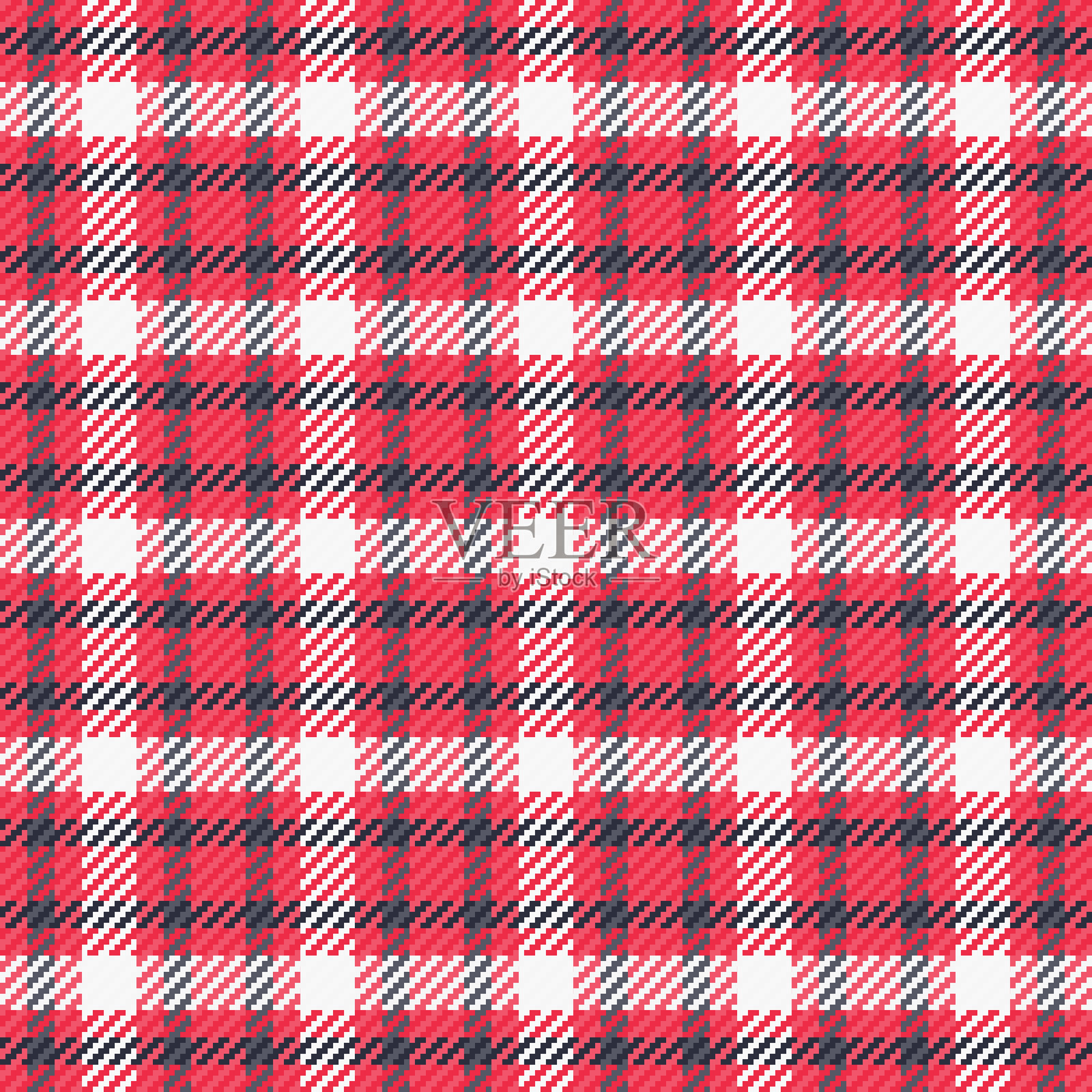 经典的纺织图案,呈现红色和灰色的格子设计。非常适合用作背景、面料设计,或为您的项目增添一丝传统风格。插画图片素材