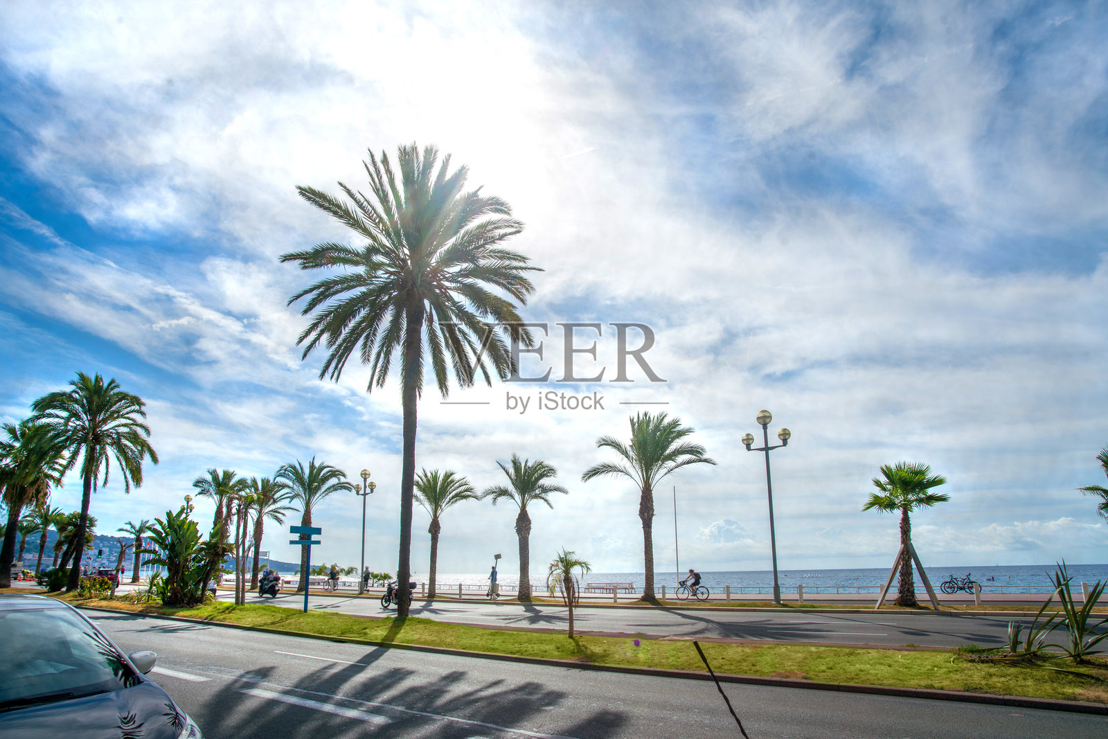 英国人散步大道的美丽右侧园景照片摄影图片