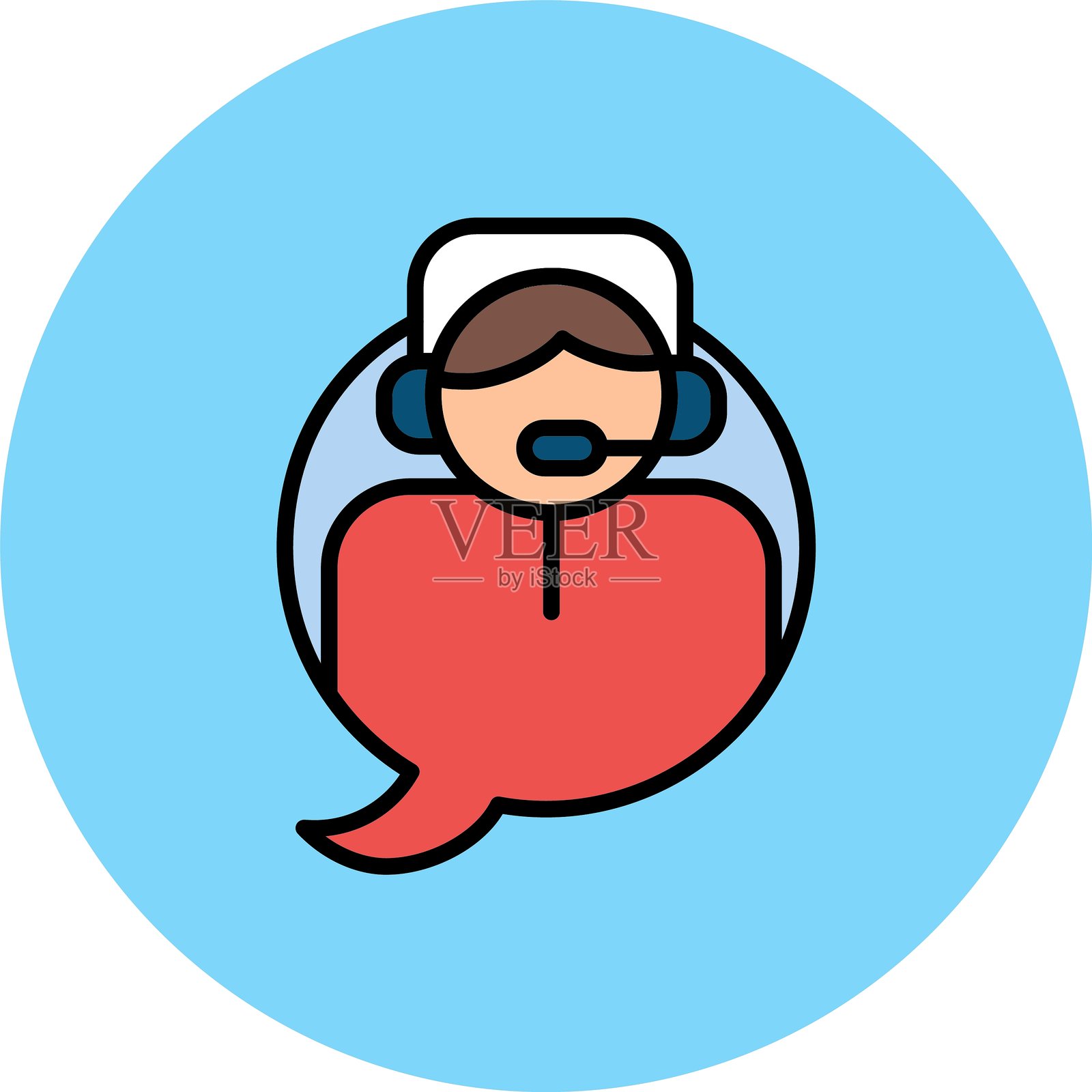 虚拟助手新图标设计创意插画图片素材