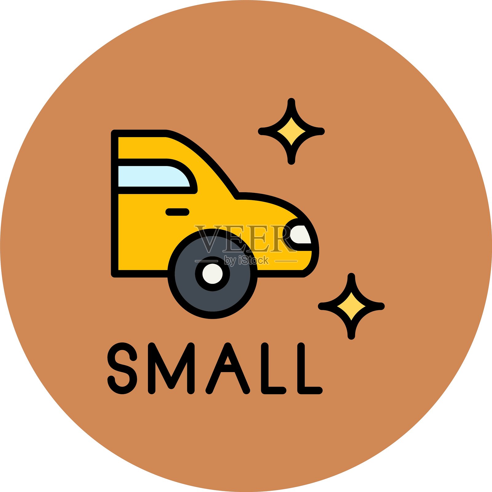 小型汽车新图标设计创意插画图片素材