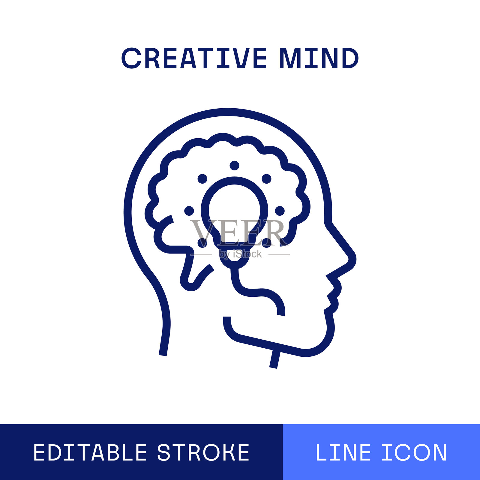 创意头脑单线图标插画图片素材