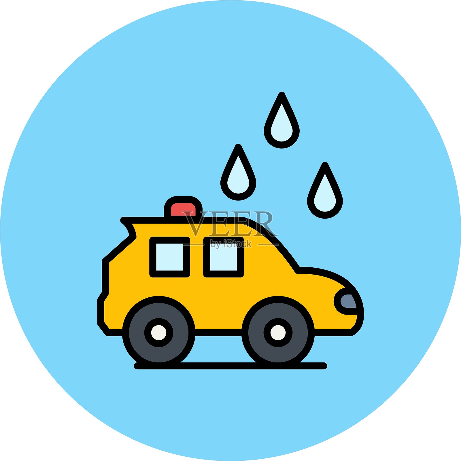 雨水驱离新图标设计创意插画图片素材