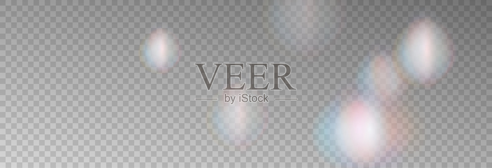 彩虹灯光套装,带有透明效果、光线叠加、彩色棱镜、彩虹水晶效果,矢量图。照片摄影图片