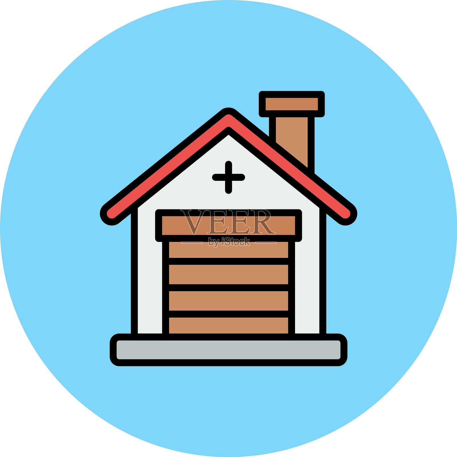 车库新图标设计创意插画图片素材