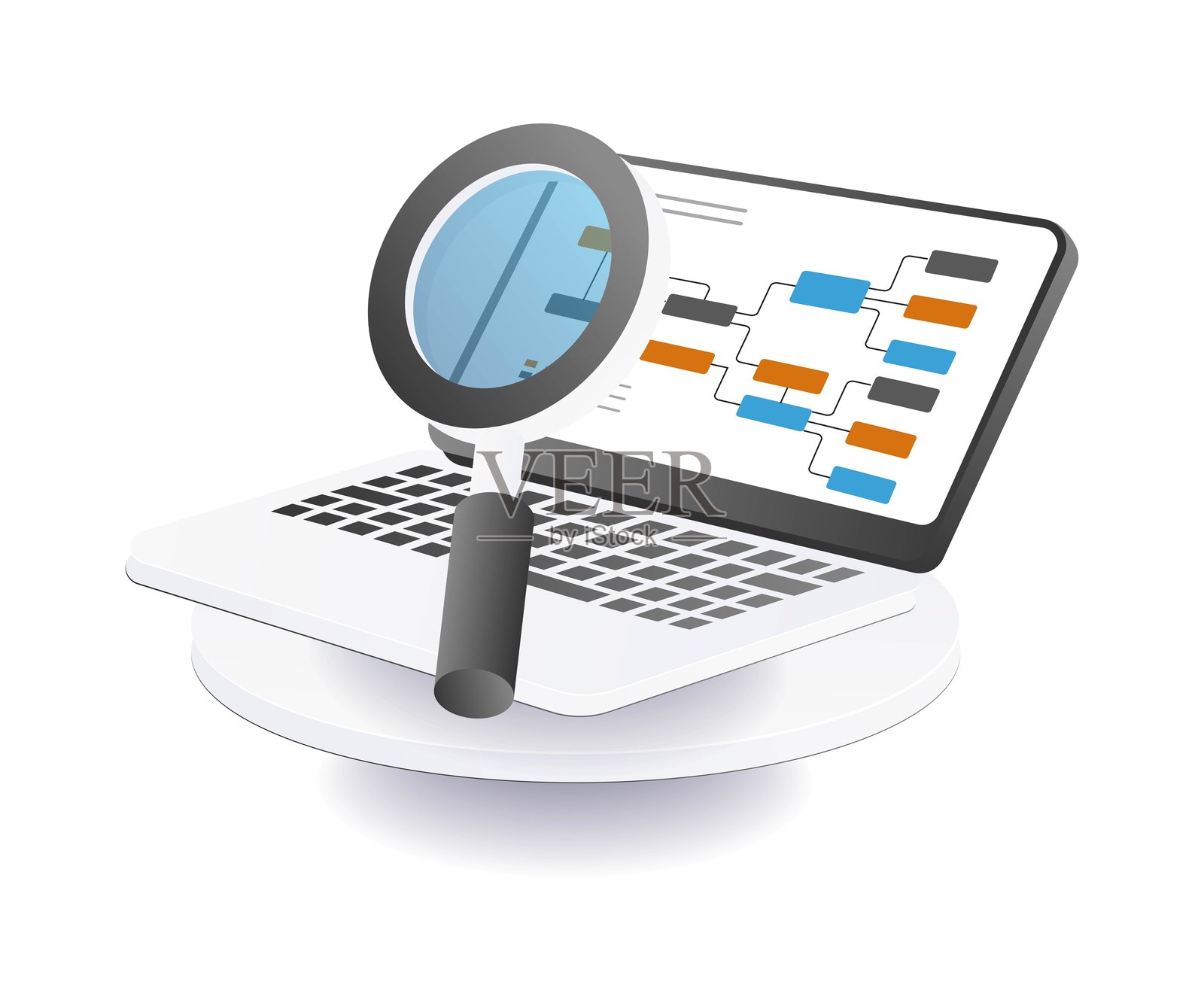 分析企业组织网络的发展插画图片素材