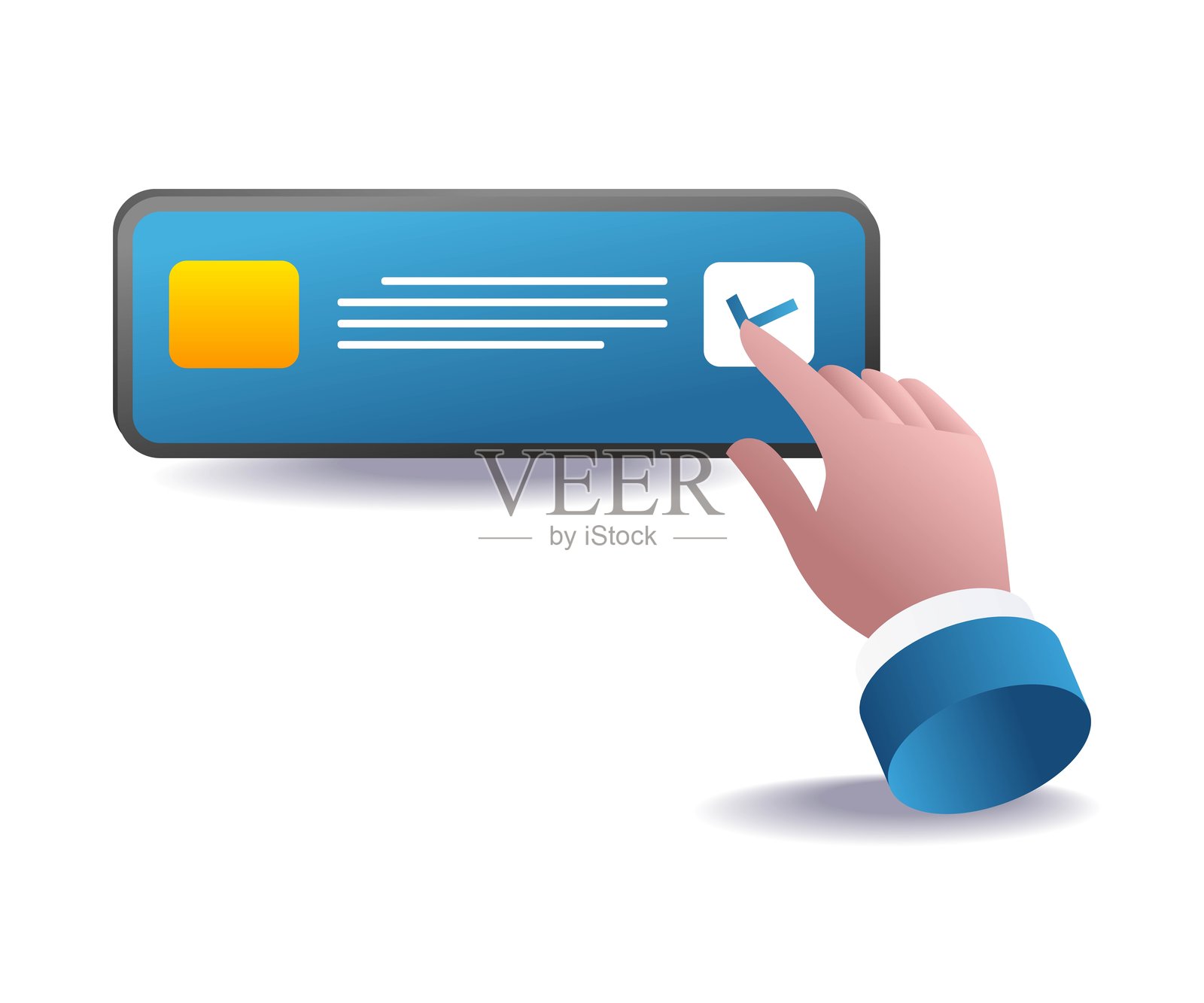 App界面复选框交互图形插画图片素材